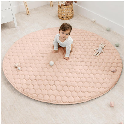 Comfy Cubs Round Kids Play Mat - Large 60 inches Soft Quilted Baby Floor Mat with Non-Slip Bottom
