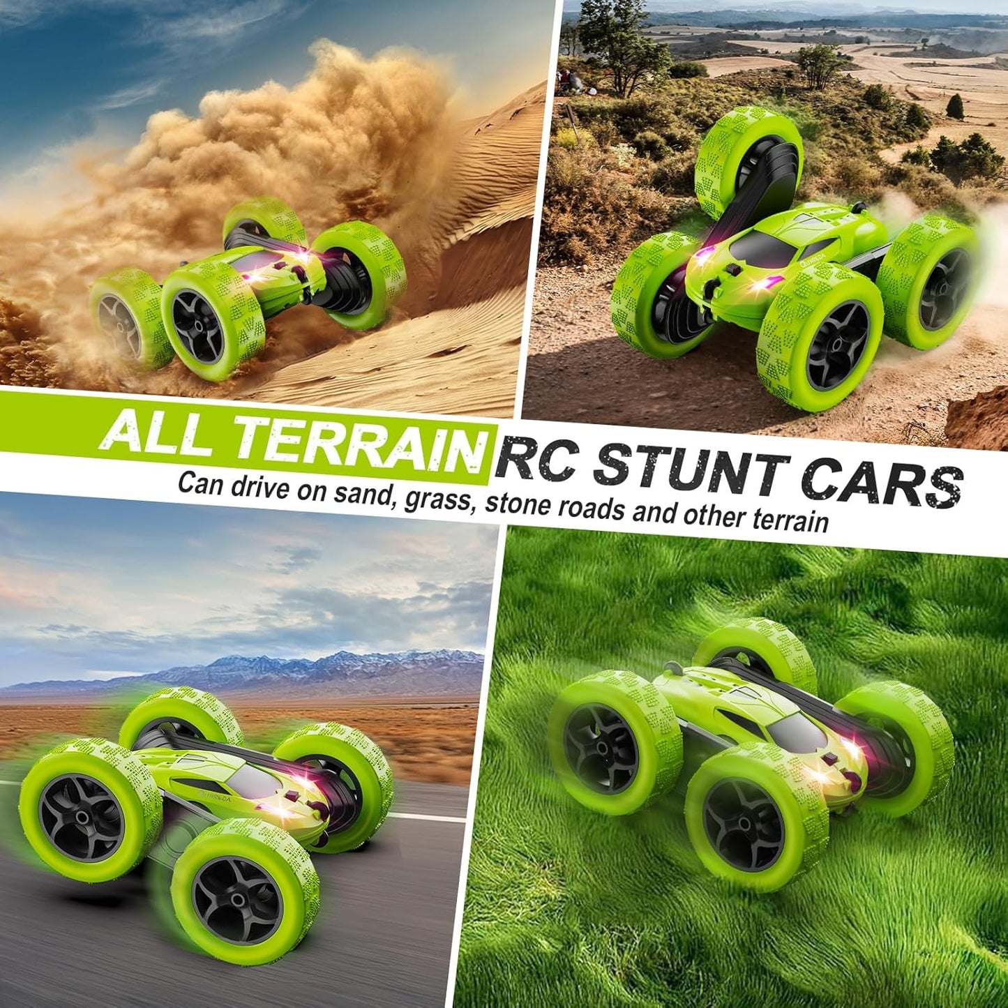 Remote Control Car for Kids Ages 6+, RC Cars Stunt Car Toy 4WD Double Sided 360° Rotating Remote