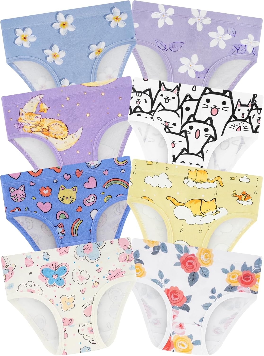 Girls' Underwear,Soft Cotton Tagless Panties for Toddlers' & Little Kids Comfort,Breathable