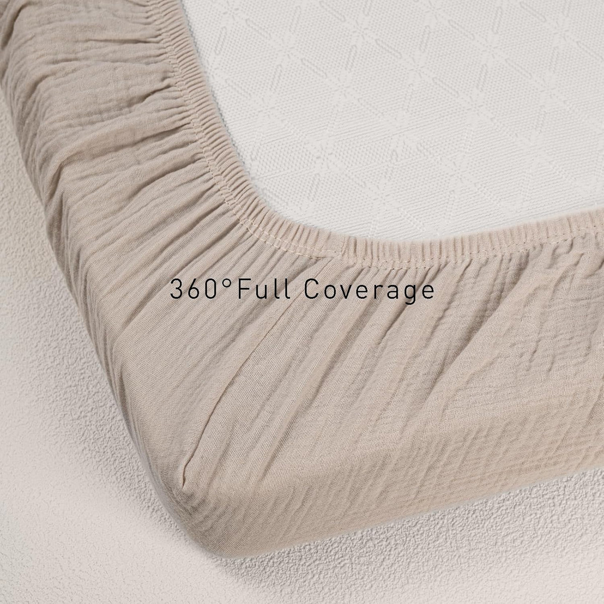 Gllquen Baby Muslin Mini Crib Sheets 3 Pack, Breathable Pack and Play Sheets Fitted Soft Cozy