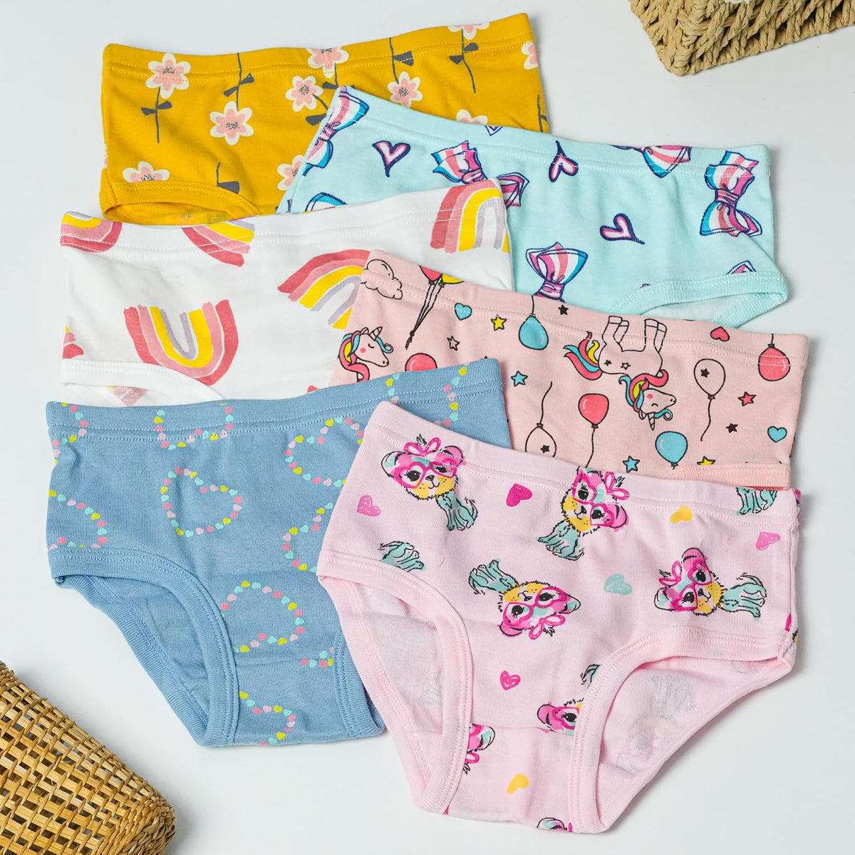 Tphon Little Girls Underwear Toddler Underwear Girls Panties Big Kids Undies Soft 100% Cotton