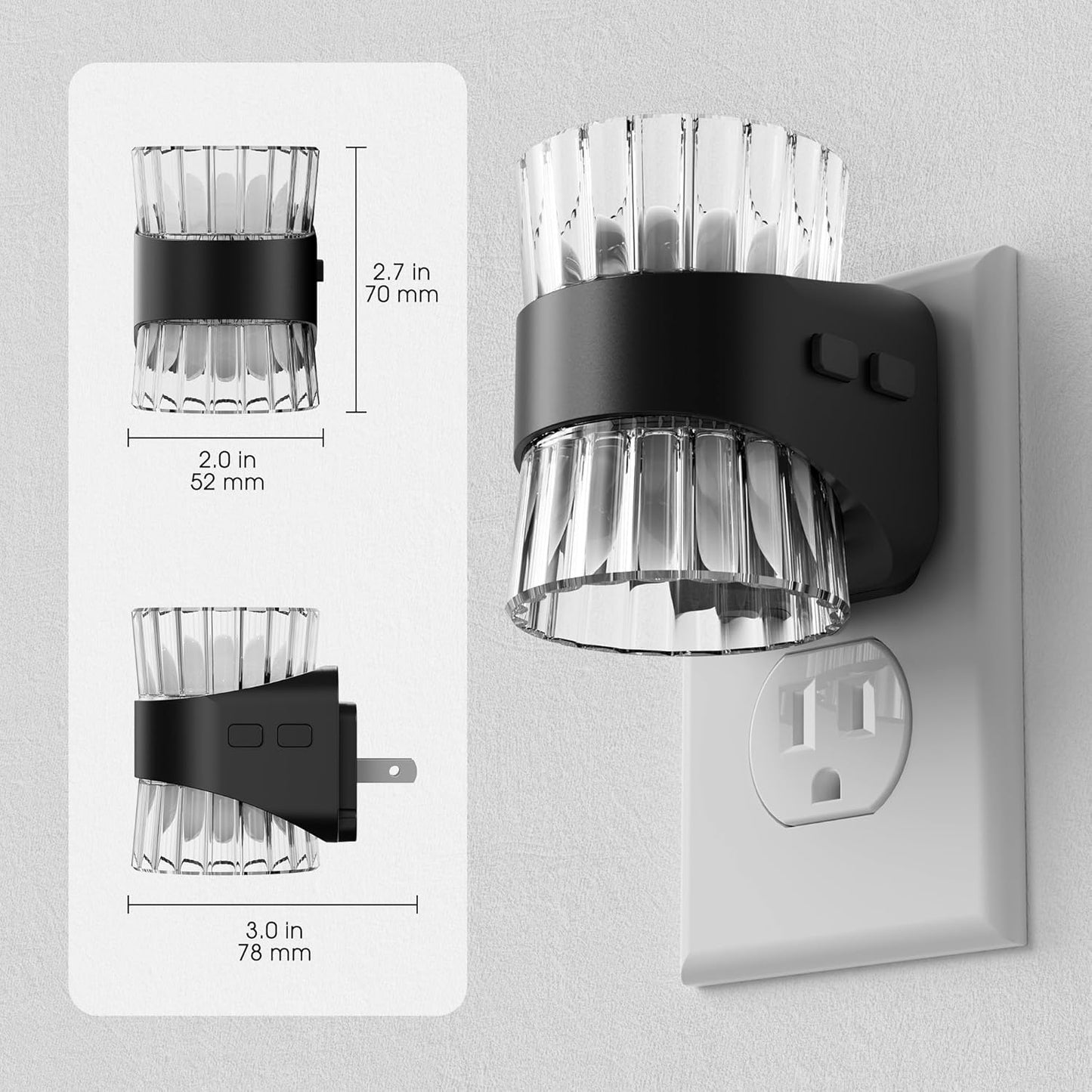 Night Light, Night Lights Plug into Wall, LED Clear Night Light for Kids, Adjustable Brightness