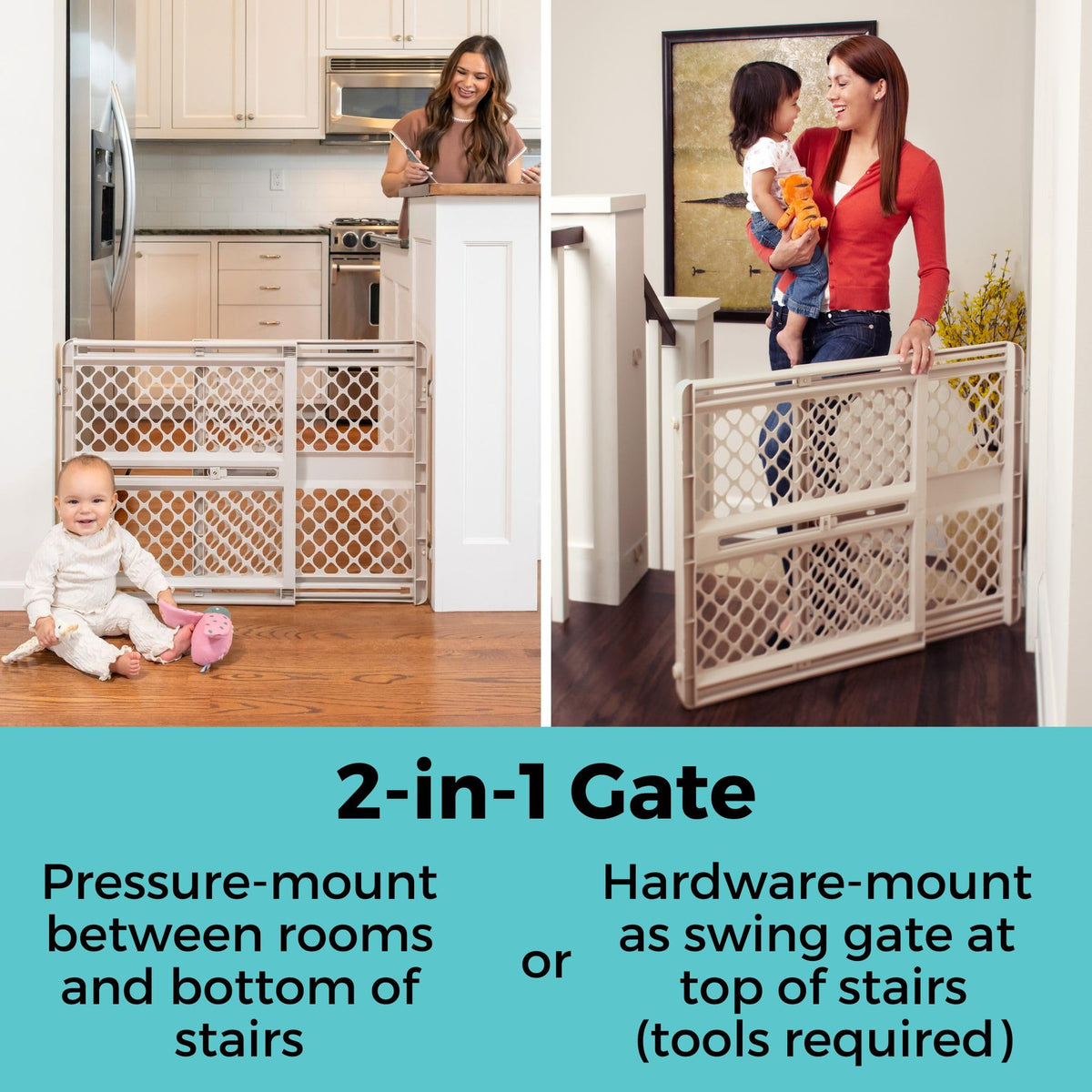 Toddleroo by North States - Supergate Ergo Baby Gate: Plastic Baby Gate for Stairs & Doorways