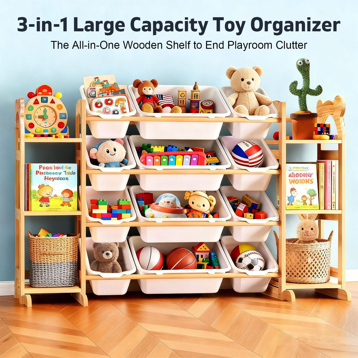 ZJFGPOT Toy Storage Organizer with 6 Shelves and 12 Bins, Toy Organizers and Storage Shelf with