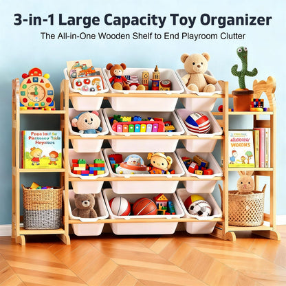 ZJFGPOT Toy Storage Organizer with 6 Shelves and 12 Bins, Toy Organizers and Storage Shelf with