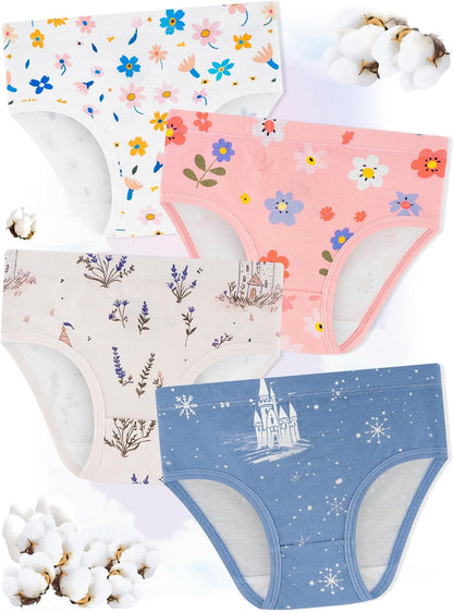 Girls' Underwear,Soft Cotton Tagless Panties for Toddlers' & Little Kids' Comfort,Breathable