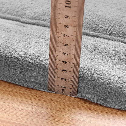 MAXYOYO Grey Coral Velvet Area Rug, Thick Japanese Tatami Mat Living Room Carpet with Non-Slip
