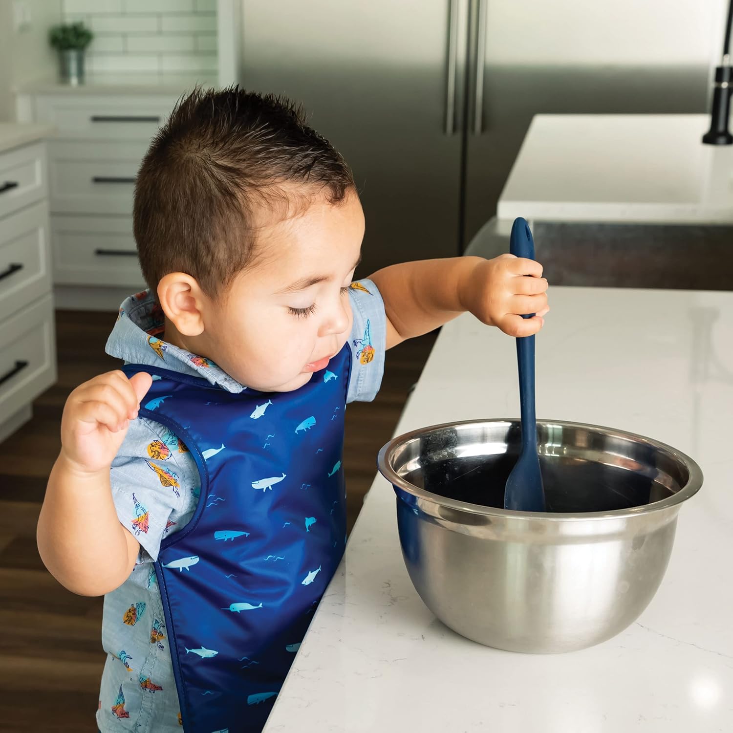 Tiny Twinkle Mess Proof Baby Bib - Waterproof & Lightweight Baby-Led Weaning Apron | 100% Recycled
