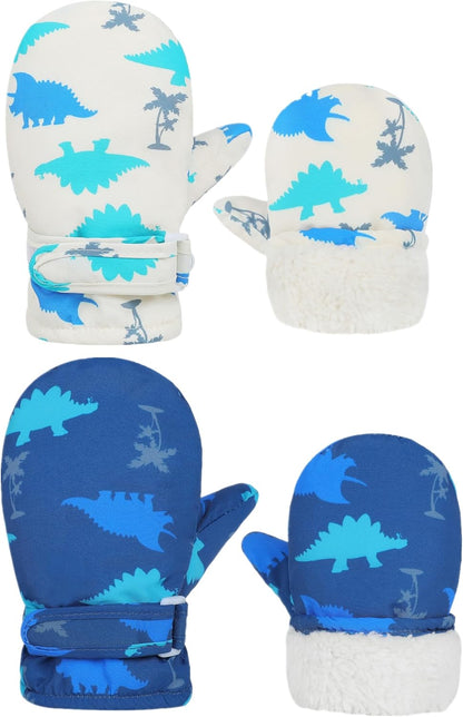 Toddler Gloves Kids Mittens Winter Warm Lined Fleece Gloves Waterproof Snow Baby Mitten for Boys