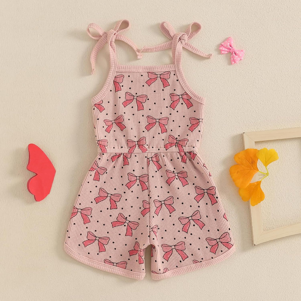WZTYYDS Toddler Baby Girl Summer Clothes Floral Romper Tie-Up Strap Halter Jumpsuit Infant Summer