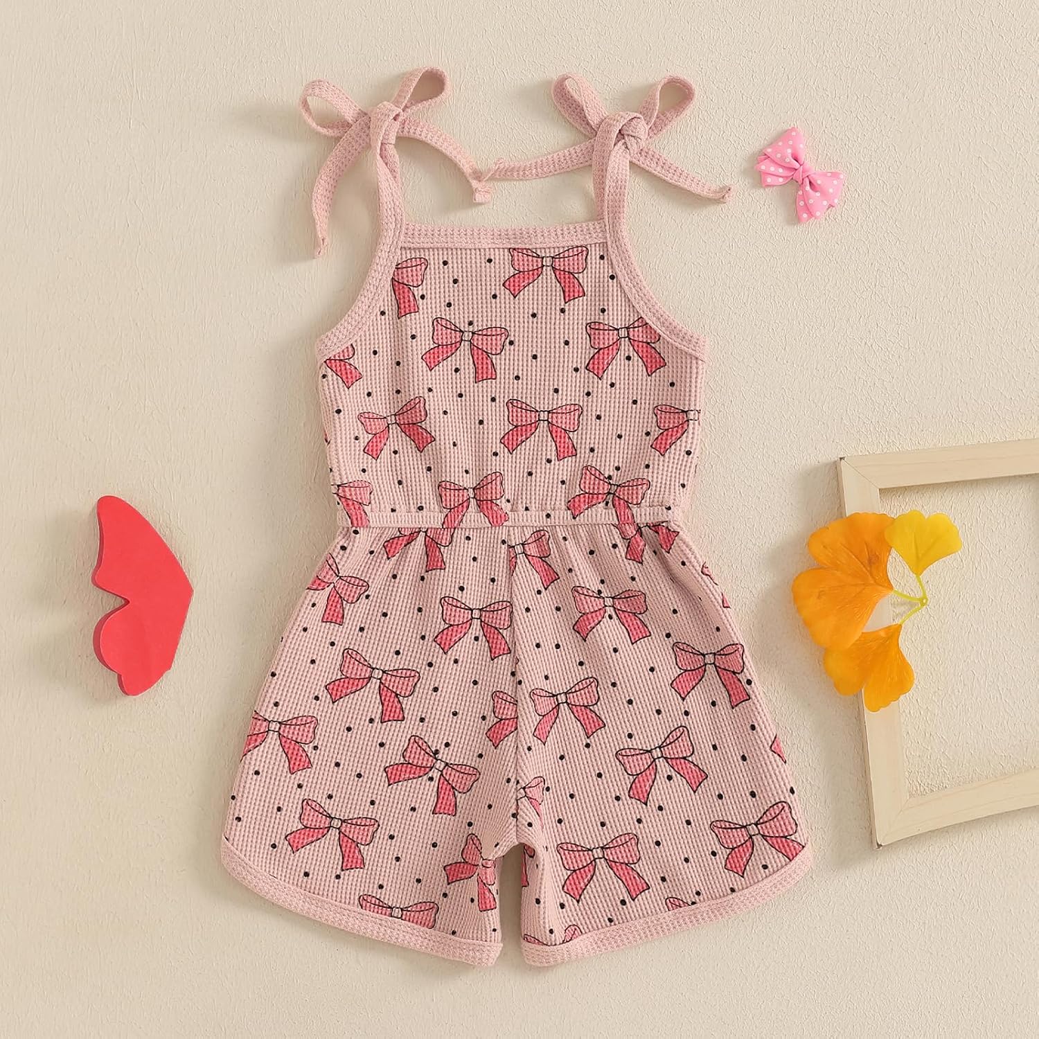 WZTYYDS Toddler Baby Girl Summer Clothes Floral Romper Tie-Up Strap Halter Jumpsuit Infant Summer