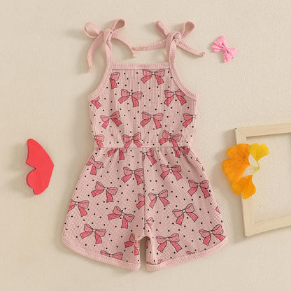 WZTYYDS Toddler Baby Girl Summer Clothes Floral Romper Tie-Up Strap Halter Jumpsuit Infant Summer