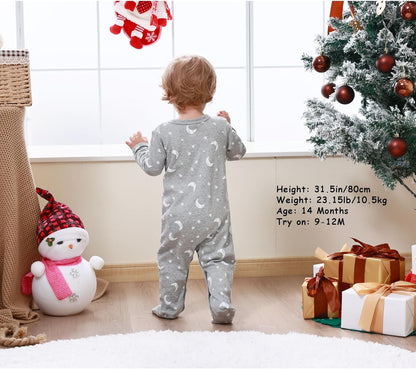 Baby Boys Girls Cotton Footies Multi Pack Long Sleeve Baby Footed One-Piece Jumpsuit Multi Pack