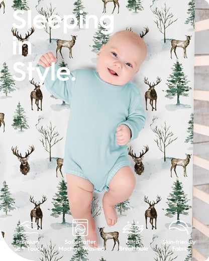 Crib Sheet Netural, Premium Soft Jersey Knit Fitted Crib Sheet, Crib Mattress Sheet, 28''x52''x9''