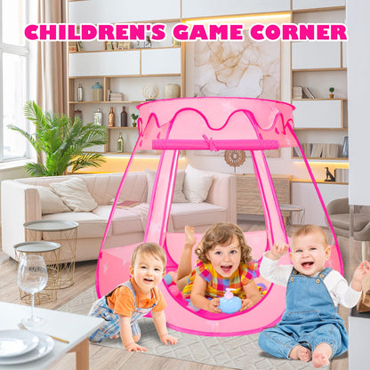 Pop Up Princess Tent with 50 Balls,Ball Pit with for Kid Girl Birthday Gift,Princess Toys for