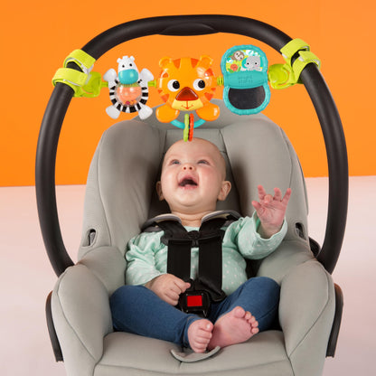 Bright Starts Take Along Musical Carrier Baby Activity Toy Bar, Hanging Car Seat Toy, 4 Fun