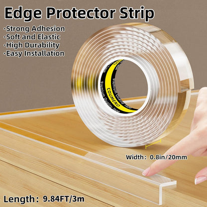 Clear Edge Protector, 0.8in x 9.84FT, Safe Corner Protector, Anti-Sharp Edge Protector, for