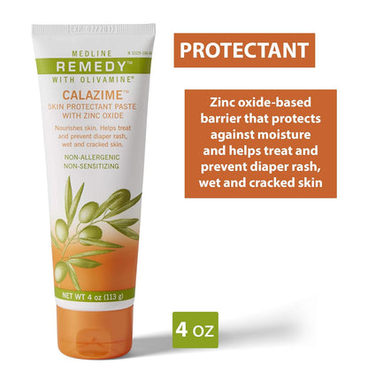 Medline Remedy Olivamine Calazime Skin Protectant Paste Cream, Used with Dry Chapped from Diaper