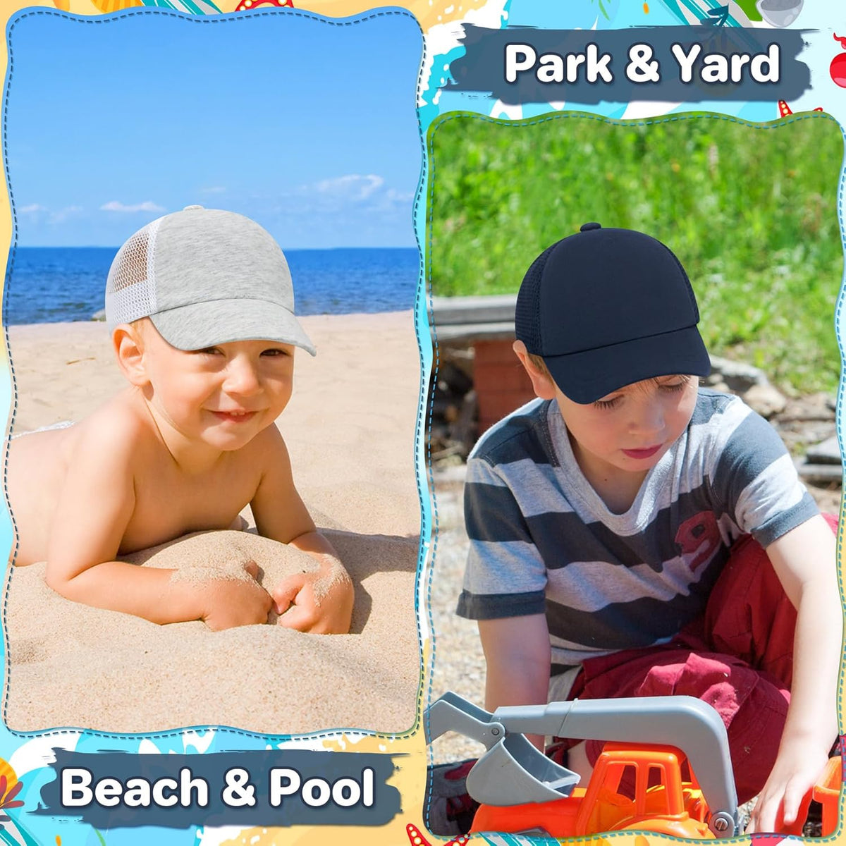 qikqik Baby Baseball Cap Toddler Baseball Hat with Mesh Infant Sun Hat UPF 50+ Baby Ball Cap