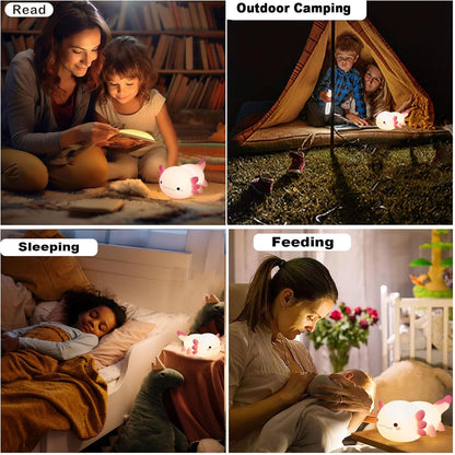 Axolotl Night Light for Kids,Cute Axolotl lamp Gifts Rechargeable light Table Lamp Bedside Lamp,LED
