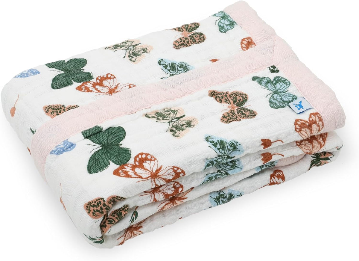Little Unicorn Newborn Receiving Quilt | Ultra- Soft, Multi-Layered Muslin Fabric | Gift for