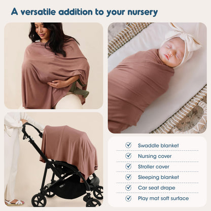 GRSSDER 2 Pack Newborn Swaddle Blanket, Ultra Soft Stretchy Jersey Knit Extra Large Size 33 x 44