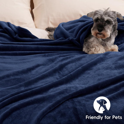 PHF Ultra Soft Fleece Blanket King Size, No Shed No Pilling Luxury Plush Cozy 300GSM Lightweight
