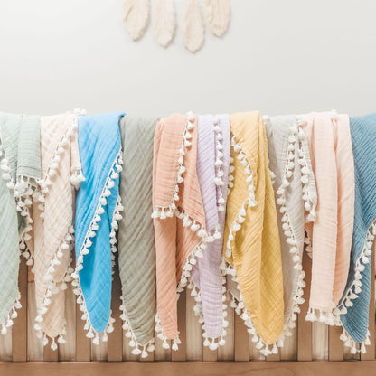 Crane Baby Muslin Swaddle Blanket, Soft Cotton Lightweight Nursery and Stroller Blanket for Baby