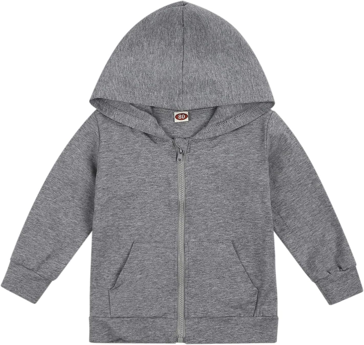 Imcute Baby Zip Up Hoodie, Unisex inflant Toddler Long Sleeve Sweatshirts Lightweight Jacket Hooded