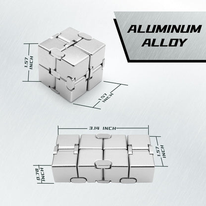 Fidget Infinity Cubes Metal, Desk Fidgets for Kids Adults, Hand Toys for Anxiety, ADHD, EDC, Stress