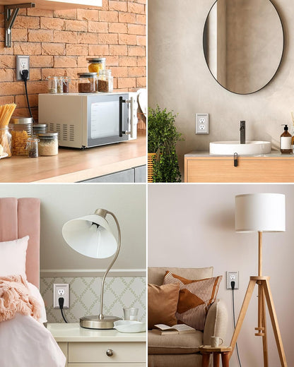 DEWENWILS Duplex Outlet Covers, Brushed Nickel Outlet Wall Plates, 4.92" x 3.14" Light Switch Cover