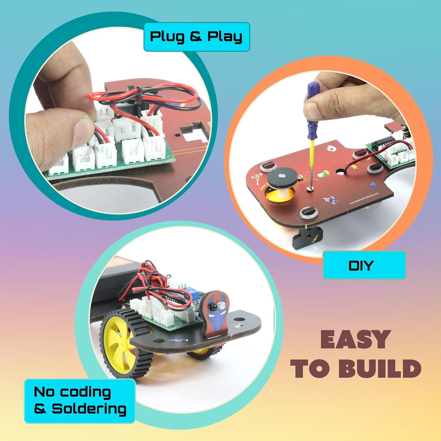 Butterfly EduFields 5in1 STEM Robotics kit | Robot Toys for Kids Ages 8 9 10 11 12 Years Old Boys
