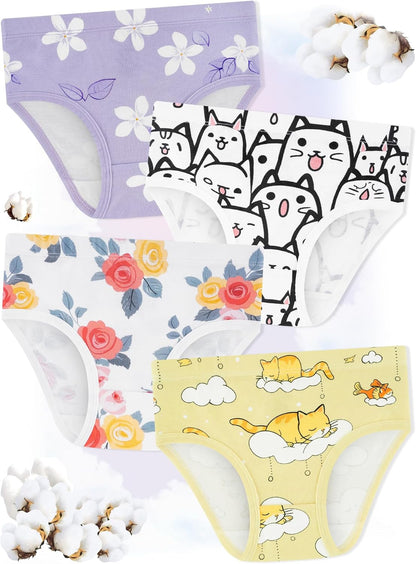 Girls' Underwear,Soft Cotton Tagless Panties for Toddlers' & Little Kids Comfort,Breathable