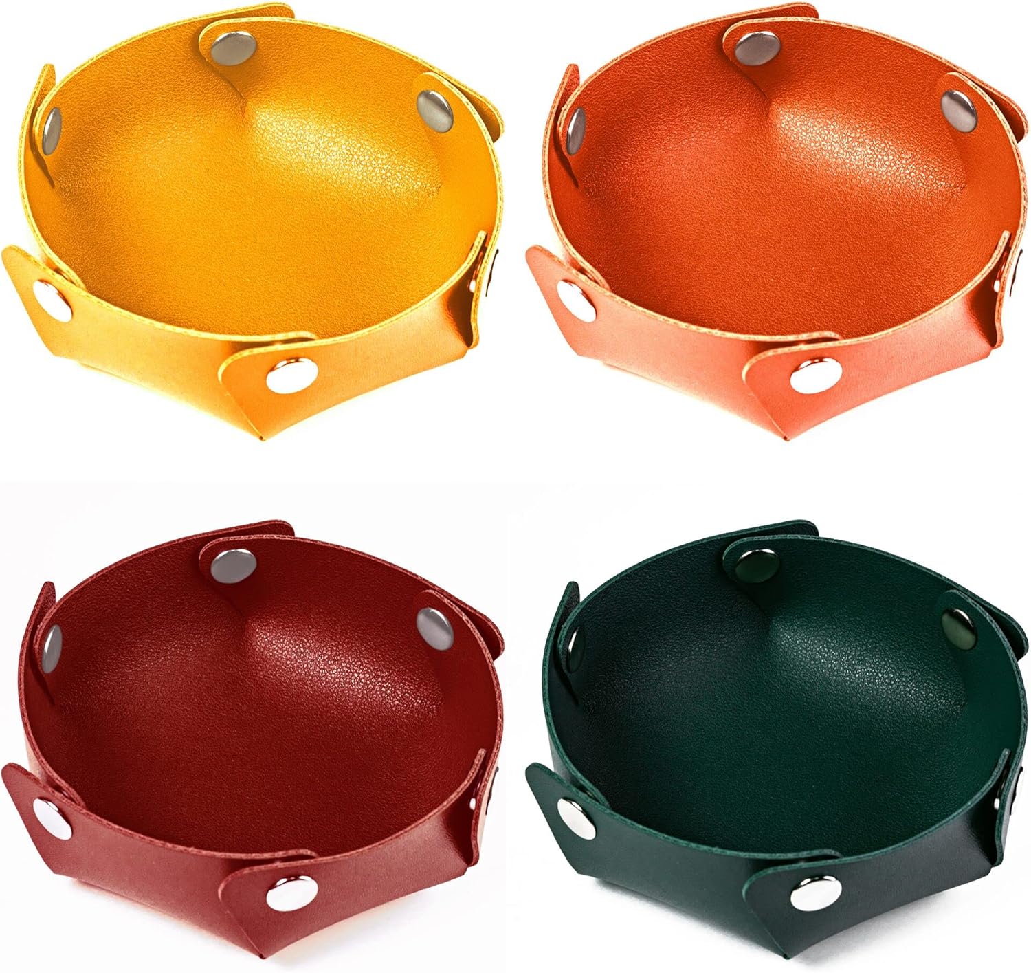 4 Pieces Small Dice Case & Dice Storage Box PU Leather Folding Round Dice Holder for Store