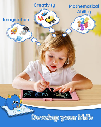 TEKFUN LCD Writing Tablet Doodle Board, 10inch Colorful Drawing Pad for Kids, Mess Free Coloring