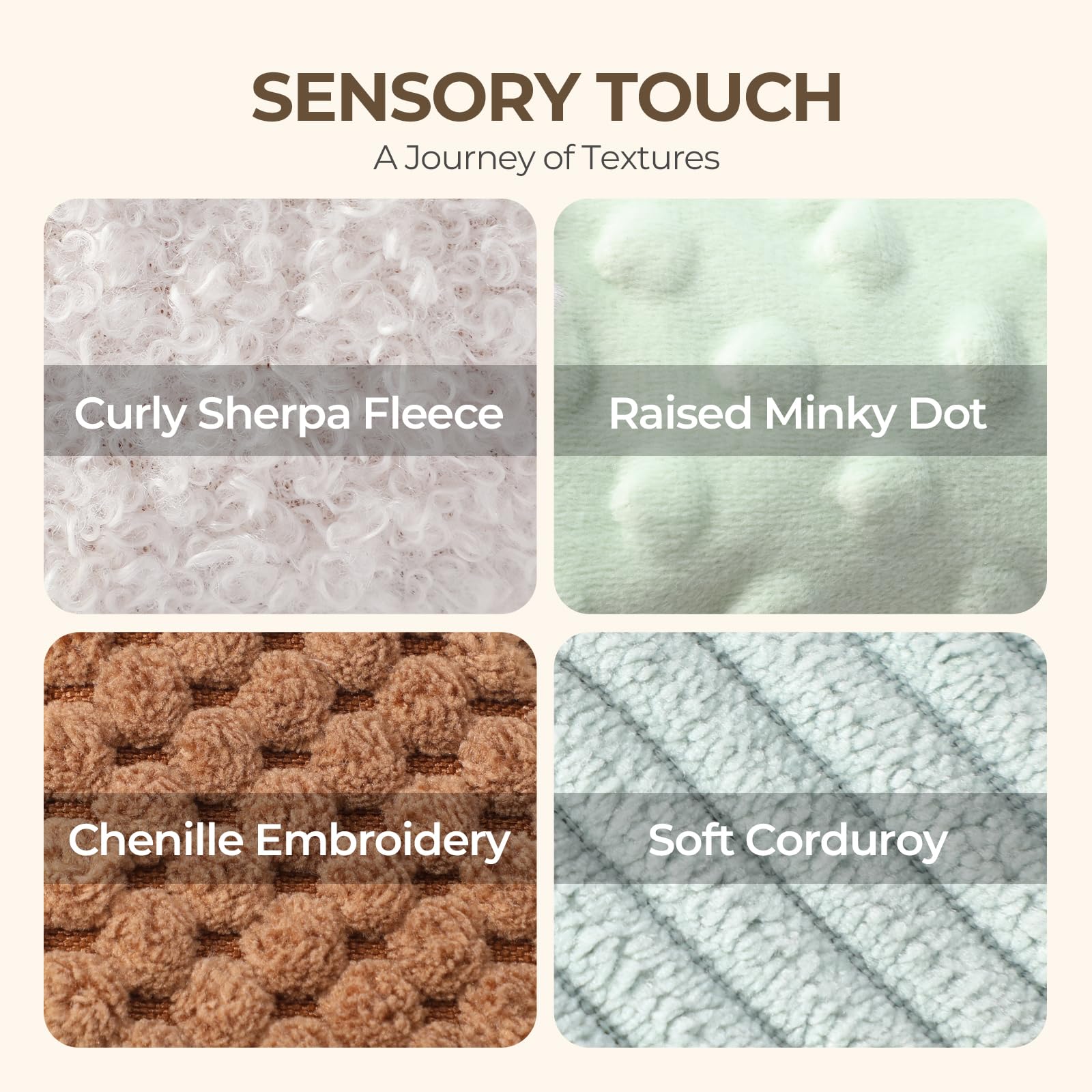 let's make Montessori Baby Books Toys, Touch Feel Cloth Crinkle Books for Babies, Sensory Book for