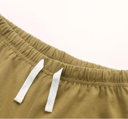 GFQLONG 4 Pack Toddler Boys and Girls Cotton Pants Lightweight Trousers, Kids Summer Casual Solid