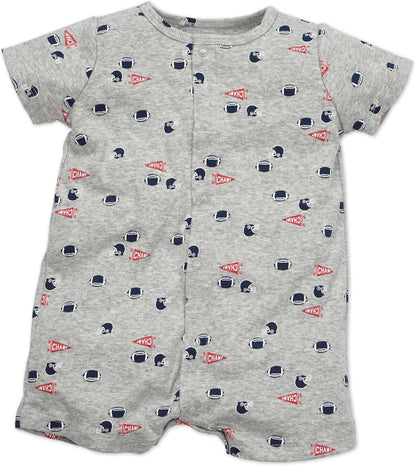 3-Pack 100% Cotton Baby Boy Rompers,0-24Months Short Sleeve Toddler Romper,Breathable Spring/Summer