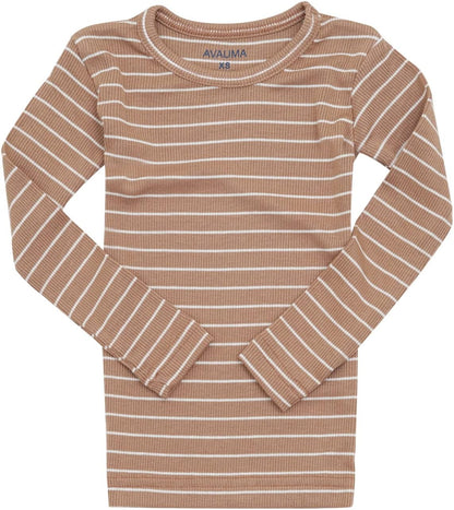 AVAUMA Stripe Pattern Baby Boys Girls Pajama Set Kids Toddler Snug fit Ribbed Sleepwear pjs for