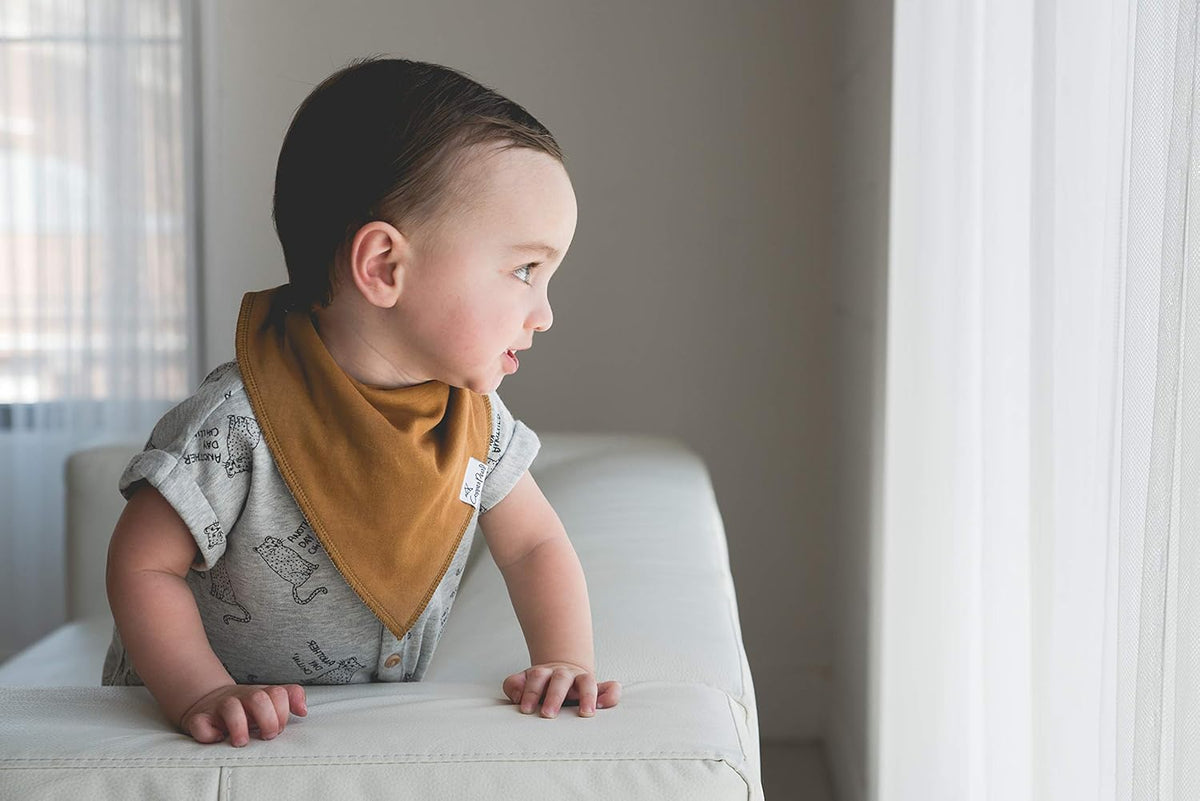 Copper Pearl 4 Pack Soft Cotton Baby Bibs for Drooling and Teething, Absorbent Drool Bibs for Baby