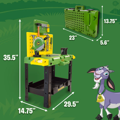 John Deere Kids Workbench, Power Tools Workshop - 39 Pieces - Ages 5+