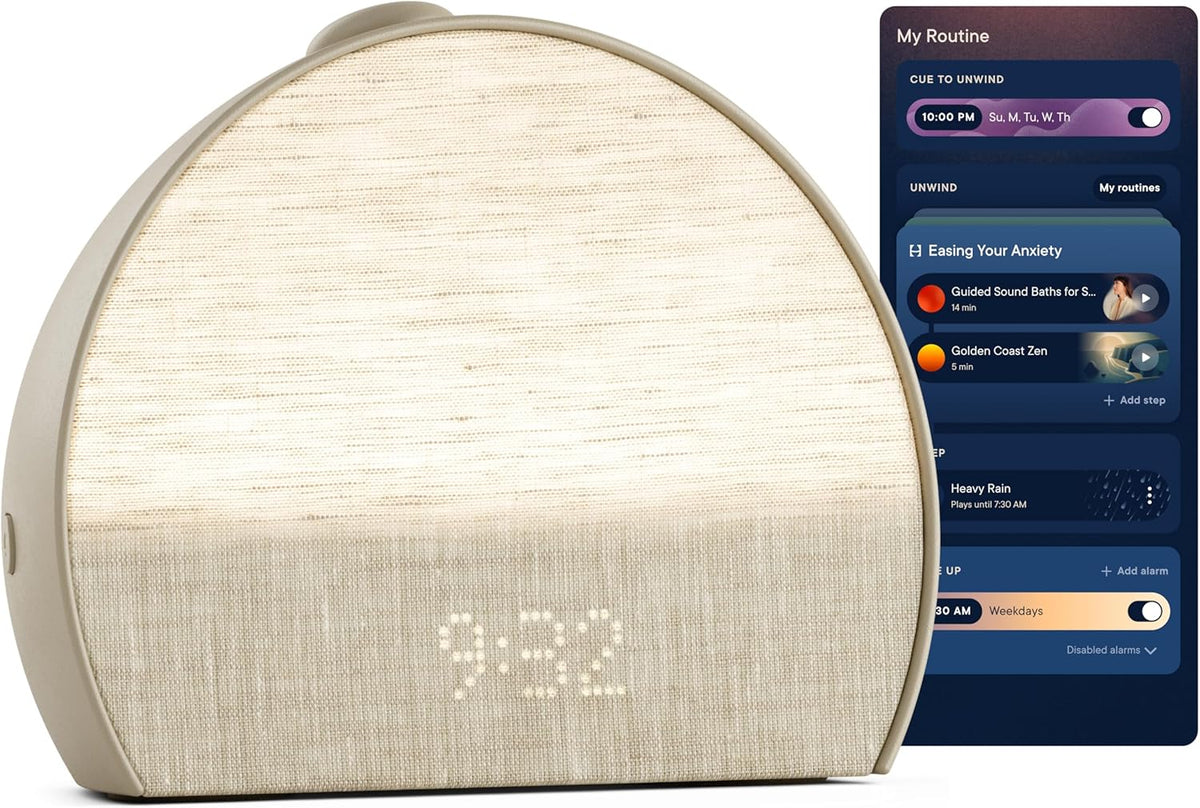 Hatch Restore 3 Sunrise Alarm Clock, Sound Machine, Smart Light (Greige) - White Noise, Screen-Free