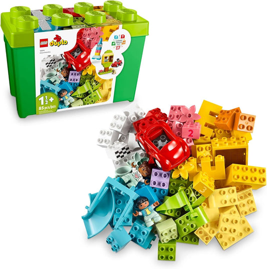 LEGO DUPLO Classic Deluxe Brick Box 10914 Starter Set - Features Storage Box, Bricks, Duplo