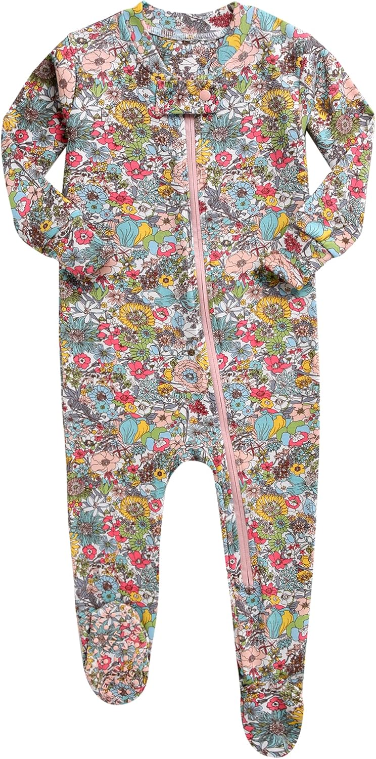 VAENAIT BABY Infant Toddler Boys Girls Footed One-Piece Sleep and Play Premium Modal Pajamas 1-2