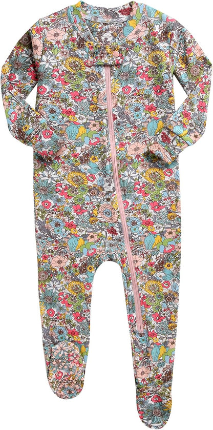 VAENAIT BABY Infant Toddler Boys Girls Footed One-Piece Sleep and Play Premium Modal Pajamas 1-2