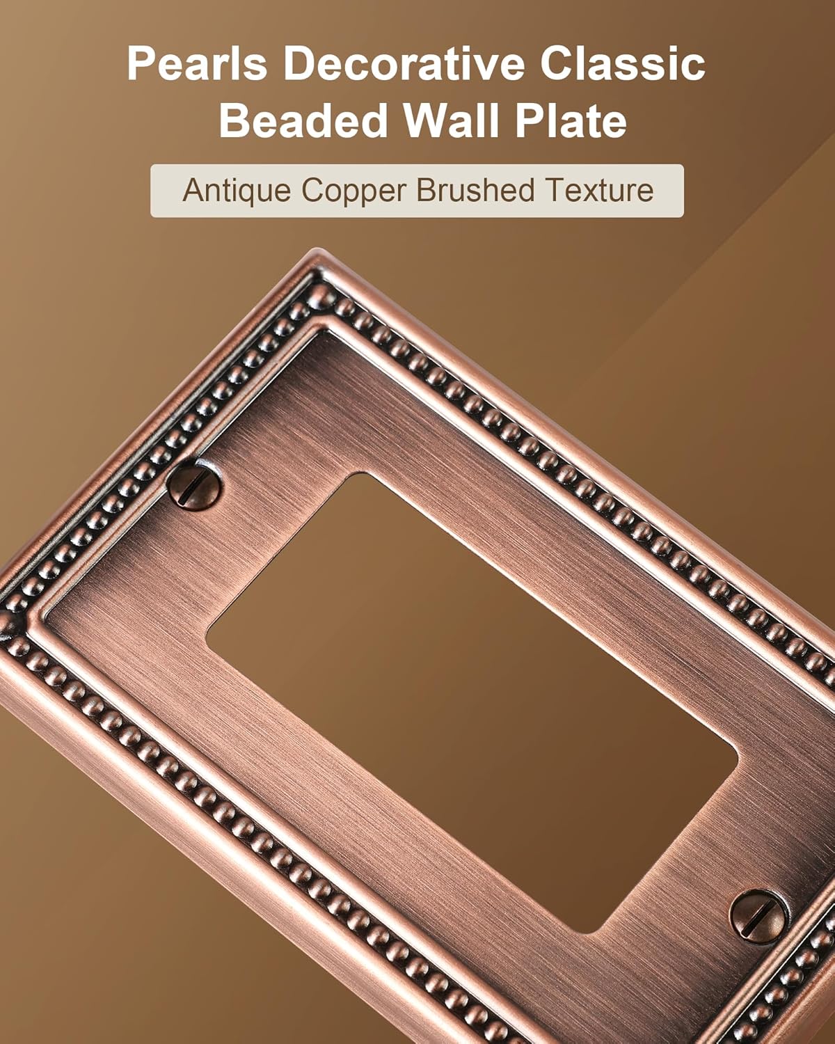 2-Pack Decorator Outlet Cover Plate, Decorative Switch Plates and Outlet Covers, Antique Copper
