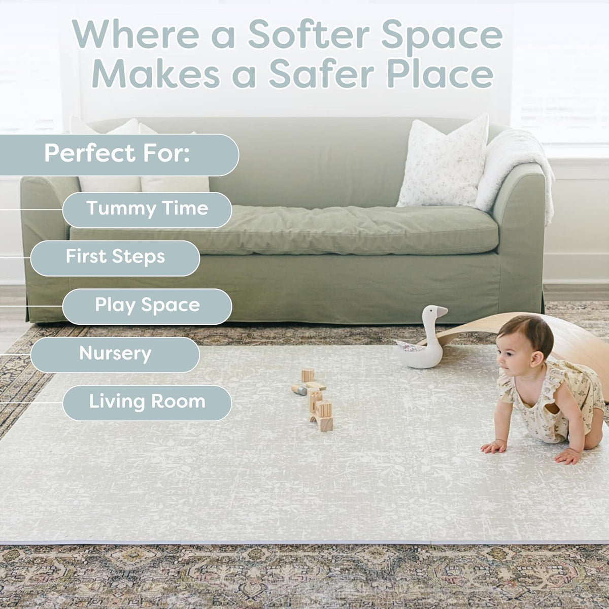 Baby Play Mats for Floor - Eden (6x6ft) - Premium EVA Foam Play Mat for Babies & Toddlers - Perfect