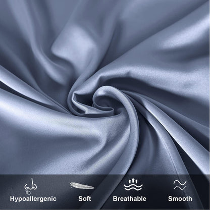 Mulberry Silk Pillowcase for Hair and Skin,Queen Size Cooling Silk Pillow Case with Hidden