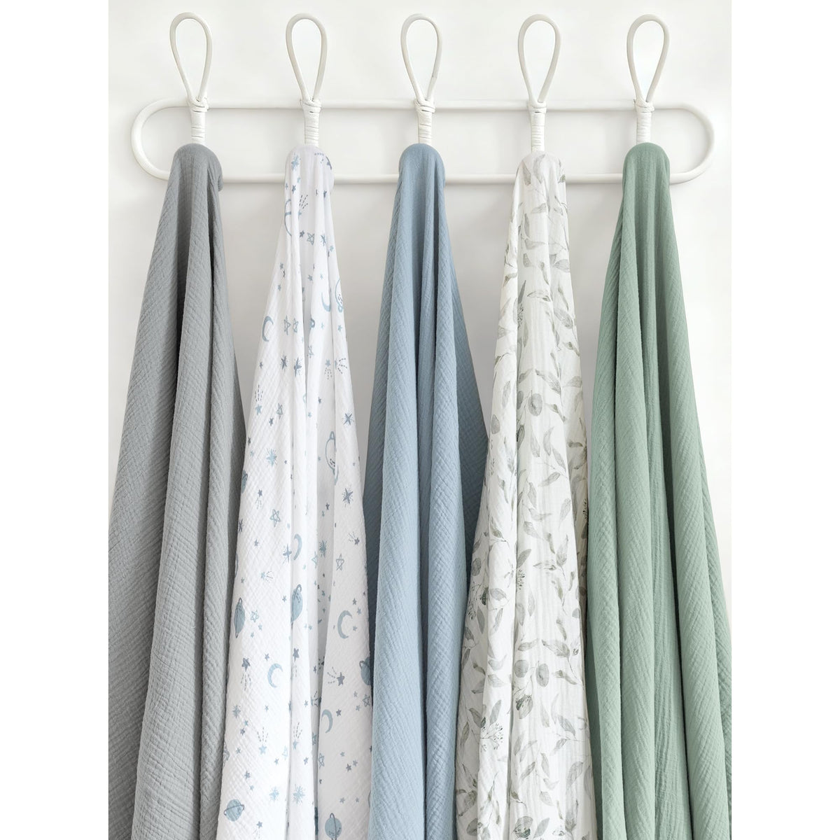 Konssy 3-Pack Muslin Baby Swaddle Blankets, 47 x 47 in Receiving Blankets