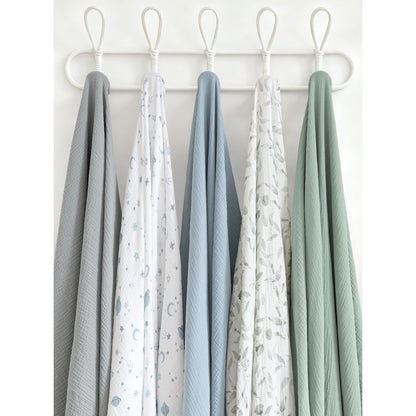 Konssy 3-Pack Muslin Baby Swaddle Blankets, 47 x 47 in Receiving Blankets